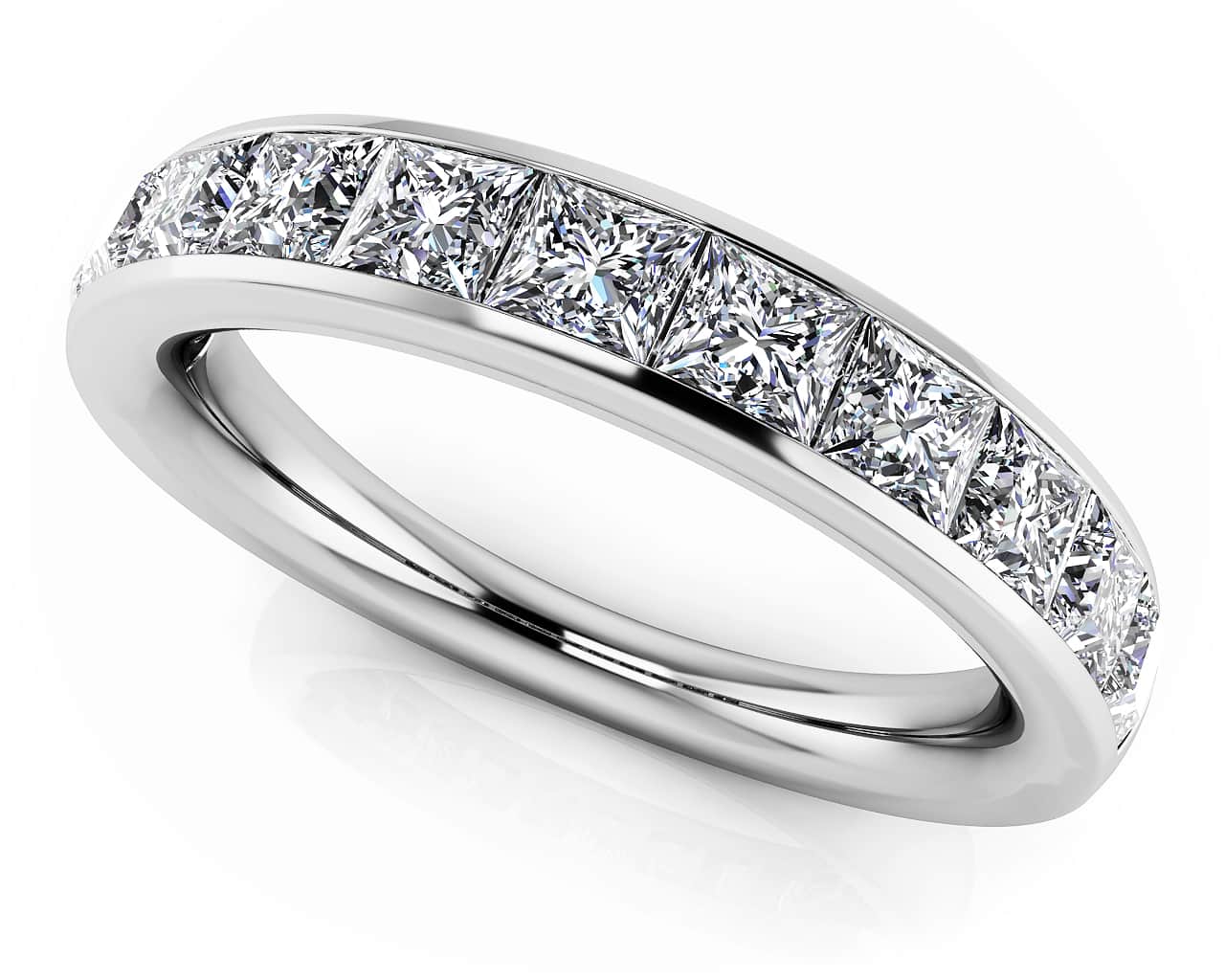 Elegant Princess Cut Anniversary Band Lab - Grown Diamond with 1.71 ct.(finished) 3mm - Luxury Time NYC
